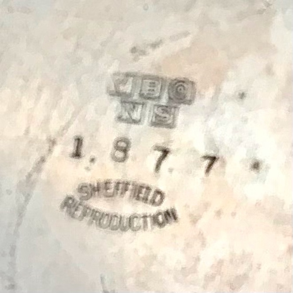 Silver 10 inch footed cake, cookie, or snack plate by Sheffield - Picture 9 of 9